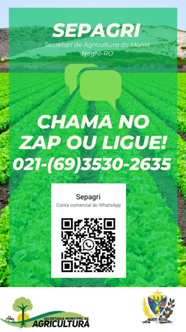 SEPAGRI disponibiliza atendimento via WhatsApp e telefone para a população de Monte Negro